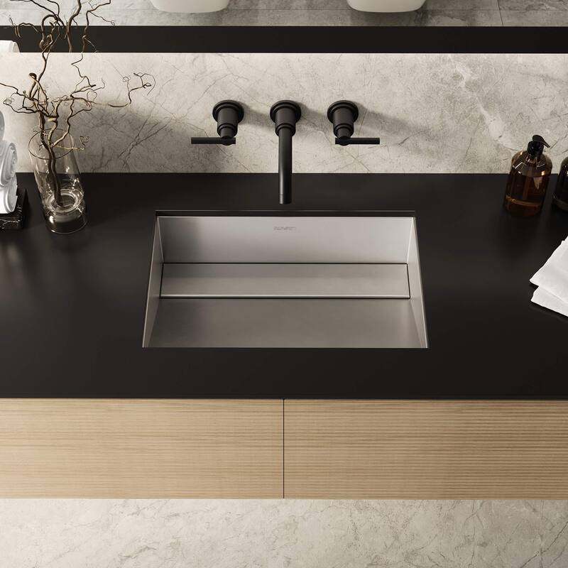 Ruvati 20 x 14 inch Brushed Stainless Steel Undermount Bathroom Sink Stainless Steel - RVH6140ST