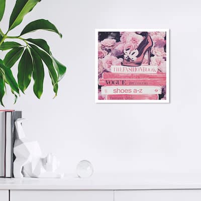 Wynwood Studio Canvas Fashion and Glam A Chic Library Pink and Dark Pink Glam Wall Art Canvas Print