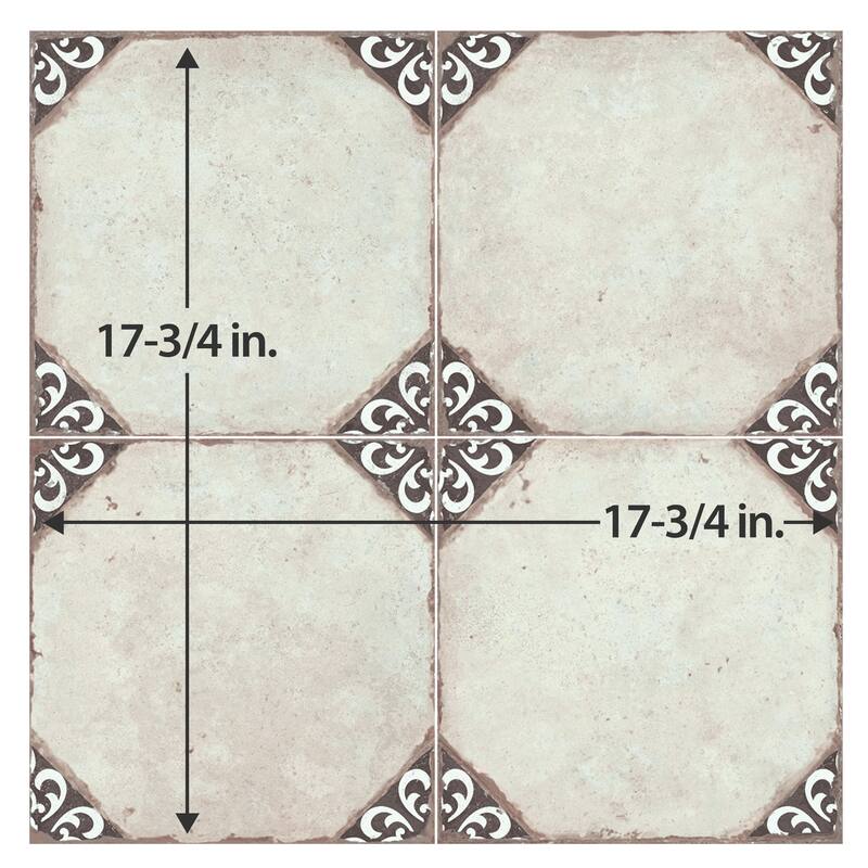 Merola Tile Kings Field Black 17-3/4" x 17-3/4" Porcelain Floor and Wall Tile
