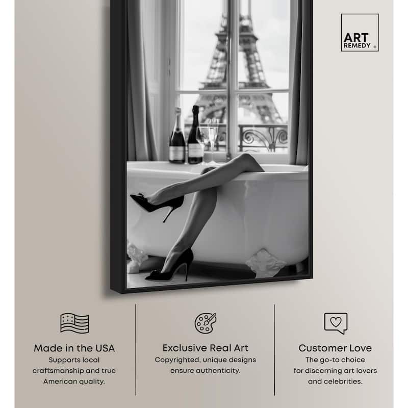 Bathtub Sit Back Glam Canvas by Art Remedy