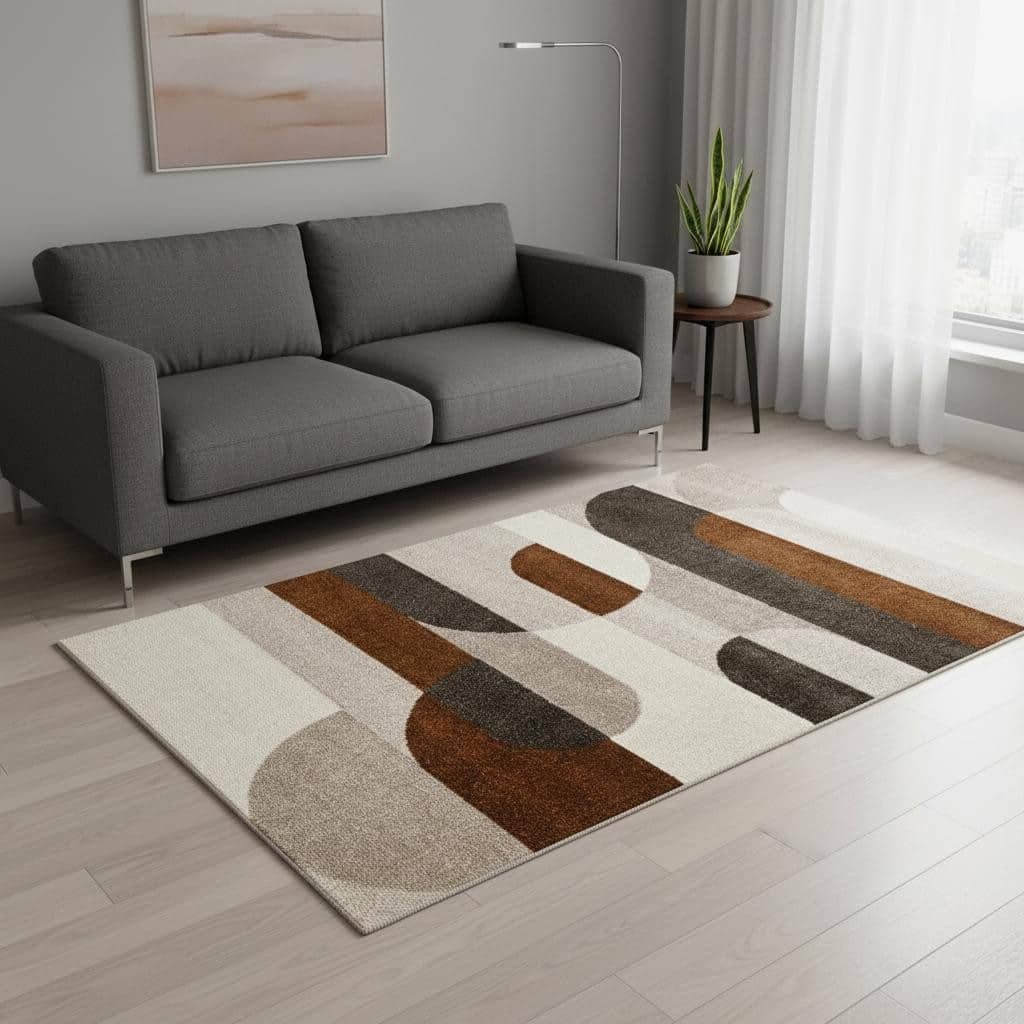 HomeRoots Geometric Modern Rectangle Area Rug - 5' X 8'