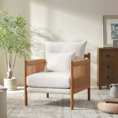 Accent Chair with Braid Wood Arm