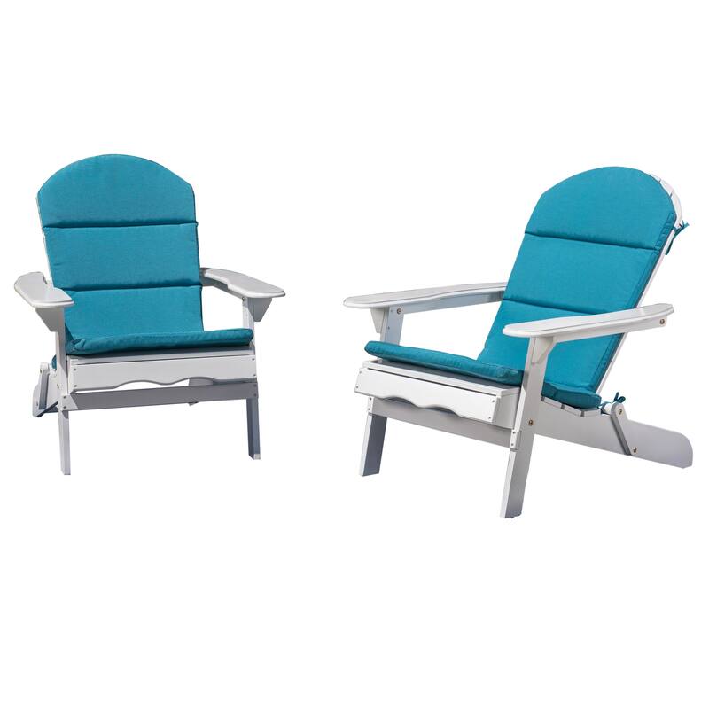 Malibu Outdoor Acacia Wood Folding Adirondack Chairs with Cushions (Set of 2) by Christopher Knight Home