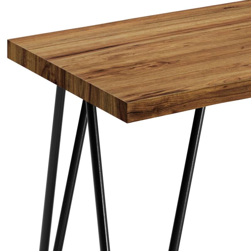 WYNDENHALL Emanuel SOLID MANGO WOOD 42 inch Wide Industrial Contemporary Bench in Natural - 12.8" d x 42.3" w x 16.7" h