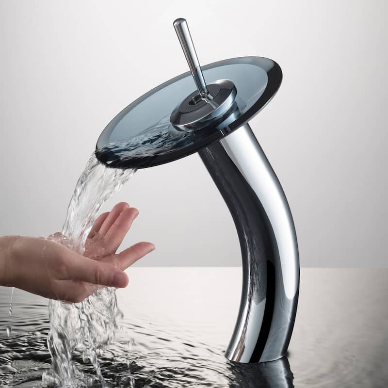 Kraus Waterfall Single Hole Vessel Bathroom Faucet