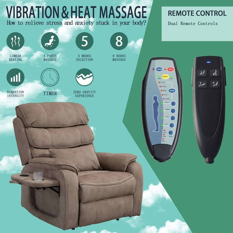 Lift Recliner Oversized Chair with Heat & Massage