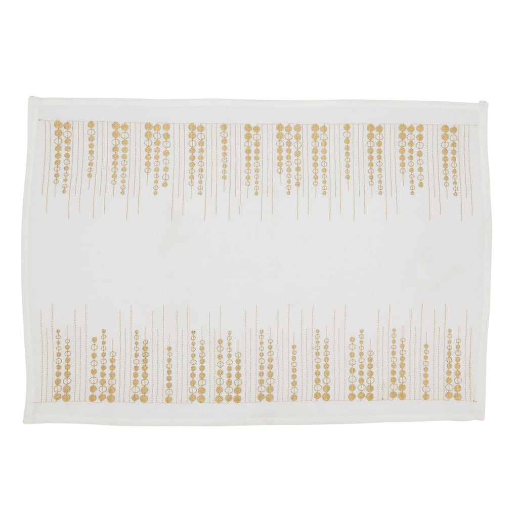 Elegant Embroidered Dots Placemat (Set of 4)