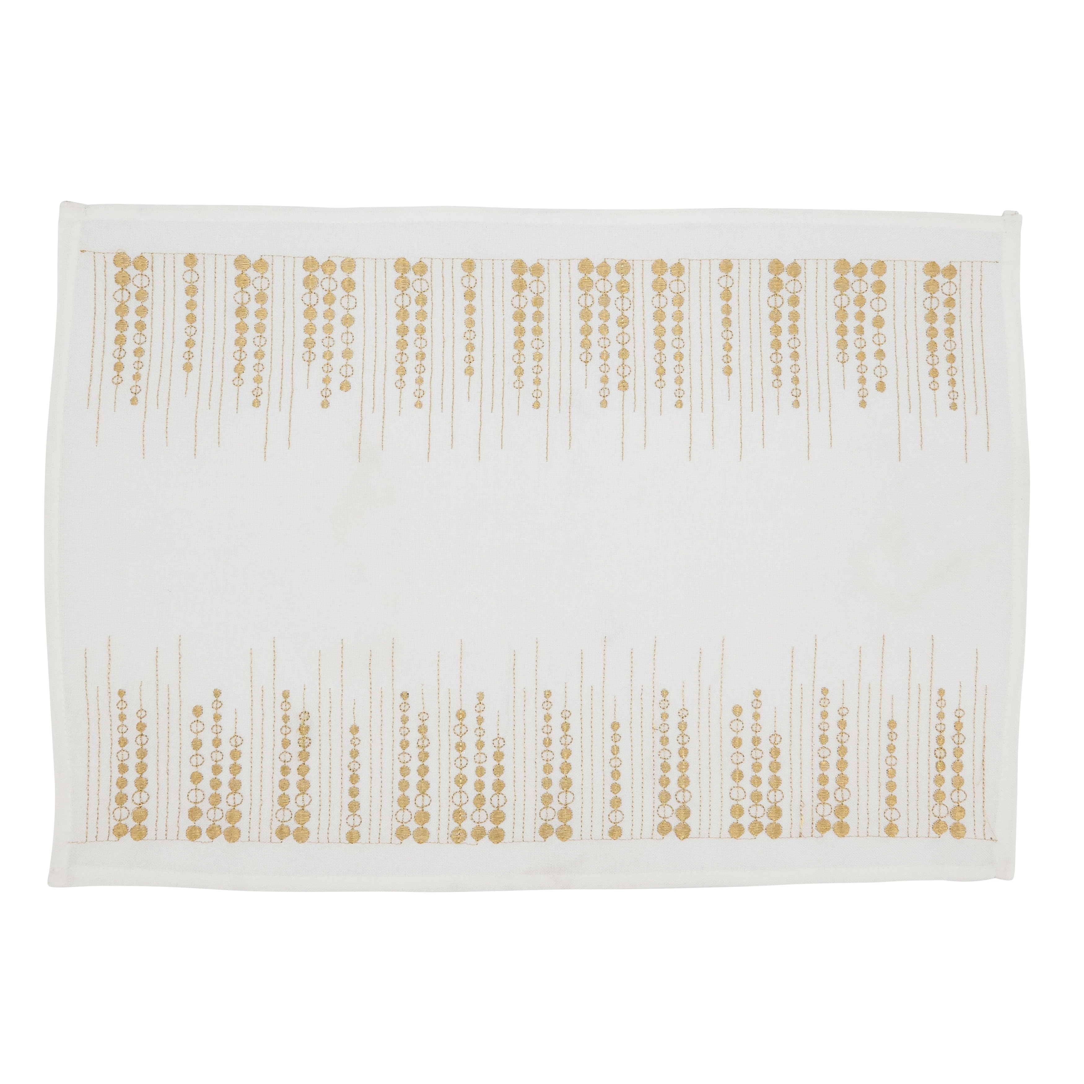 Elegant Embroidered Dots Placemat (Set of 4)