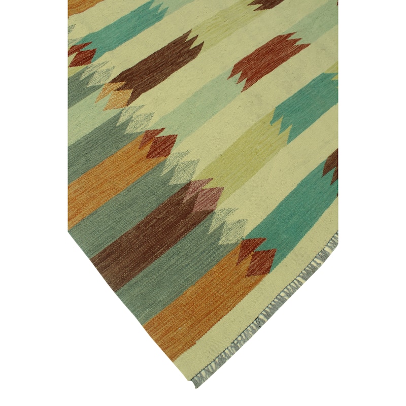 Noori Rug Winchester Flatweave Youssef Burgundy/Beige Rug - 6'6" x 9'8"