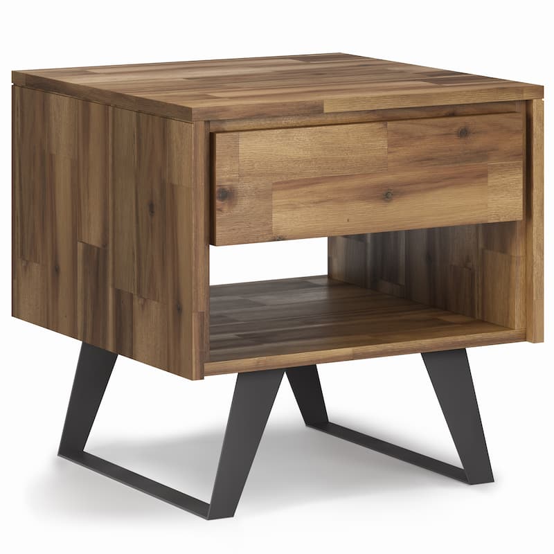 WYNDENHALL Mitchell SOLID WOOD / Metal 22 inch wide Square Modern Industrial End Table - 22 W x 22 D x 22 H