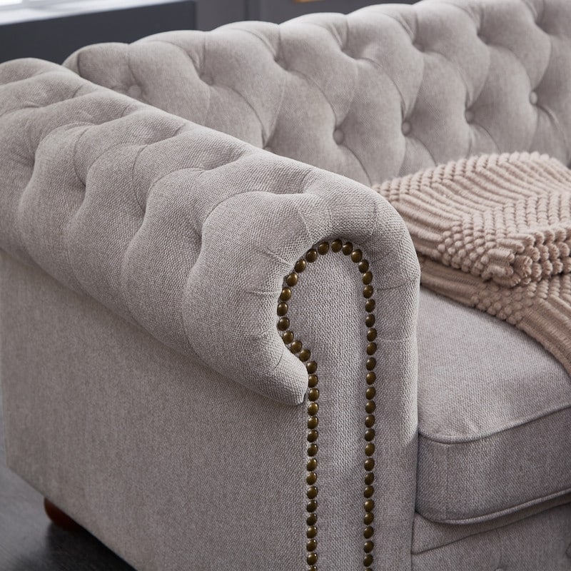 Chesterfield Sofa in Linen Fabric