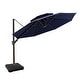 preview thumbnail 13 of 38, Crestlive Products 11.5 Ft. Offset Cantilever Hanging Patio Umbrella with Base Navy Blue