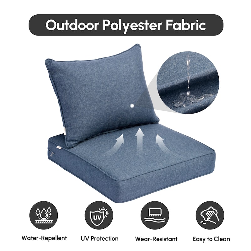 XIZZI Outdoor Seat Back Cushion Set Plush Comfort for Patio Furniture