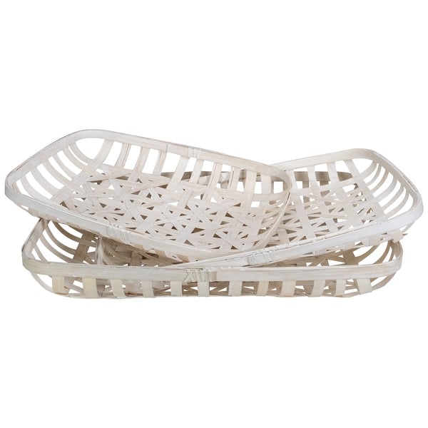 Northlight Rectangular Lattice Tobacco Baskets - White