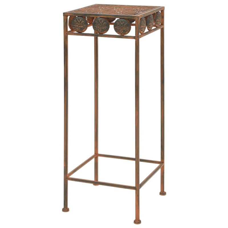 vidaXL Plant Stand Rusty Metal Set of 3 sizes: Large, Medium, Small - 11.0 x 11.0 x 28.0 in.