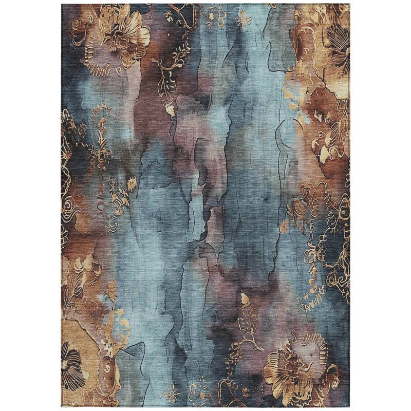 HomeRoots Floral Transitional Rectangle Outdoor Rug