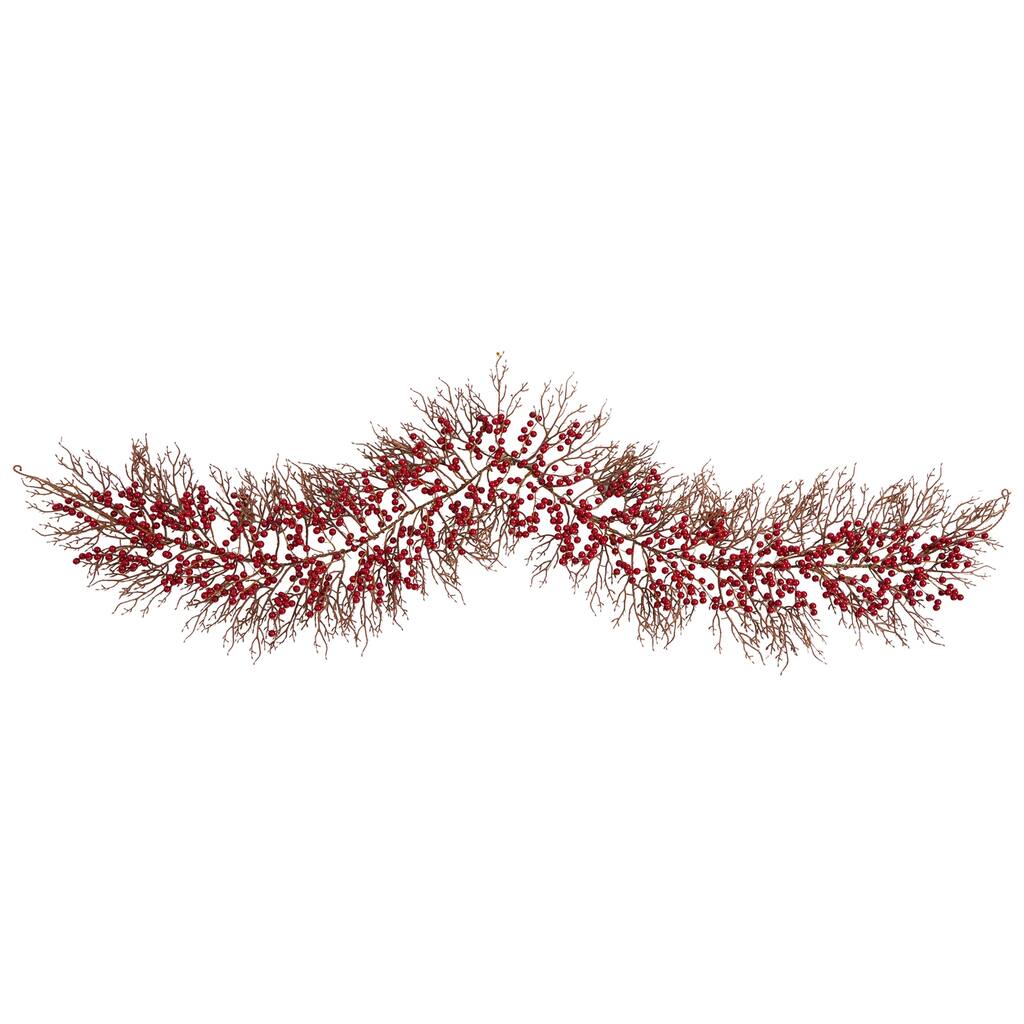 Christmas Garland 6Ft Red Berry Artificial Decor Holiday Home Decor - 72