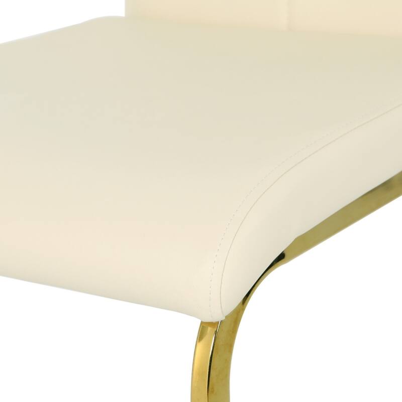 16.54" PU Upholstered Chair with Gold Metal Legs, Set of 4