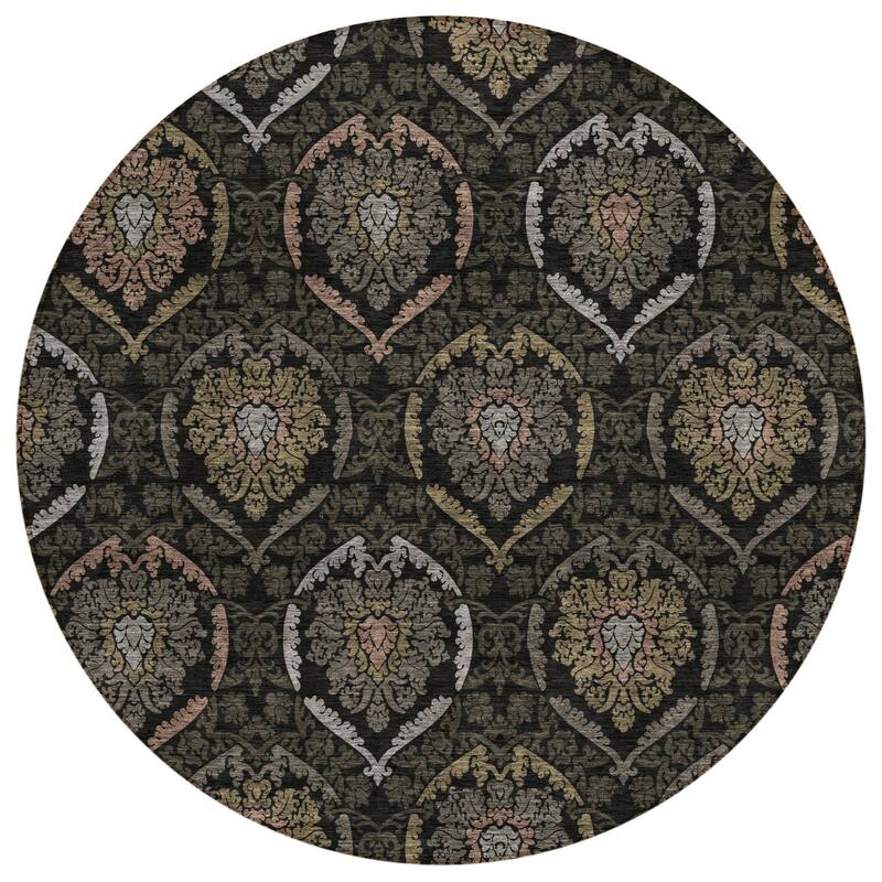 HomeRoots Medallion Transitional Rectangle Outdoor Rug