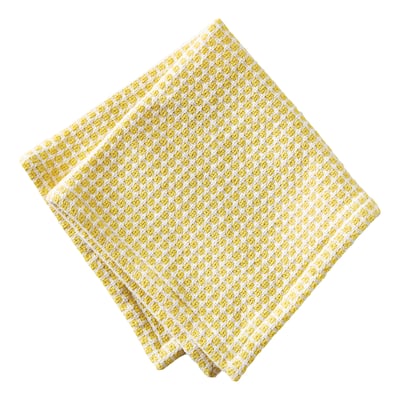 Set of 2 Textured Check Yellow Dishcloths - Cotton Kitchen Towels, Everyday Use, Machine Washable, 12x13 inches