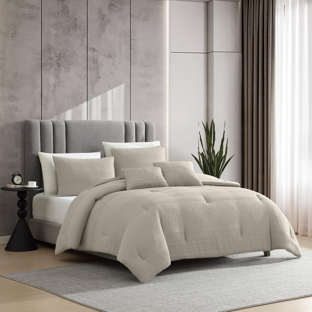 Kenneth Cole Variegated Waffle Solid Comforter Set