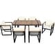 preview thumbnail 29 of 34, 7-Piece Outdoor Patio Steel Dining Set with Umbrella Hole and 6 Cushioned Armchairs