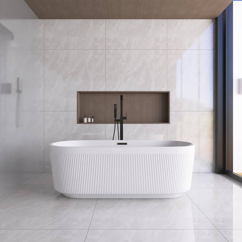 Acrylic Freestanding Flatbottom Soaking Bathtub