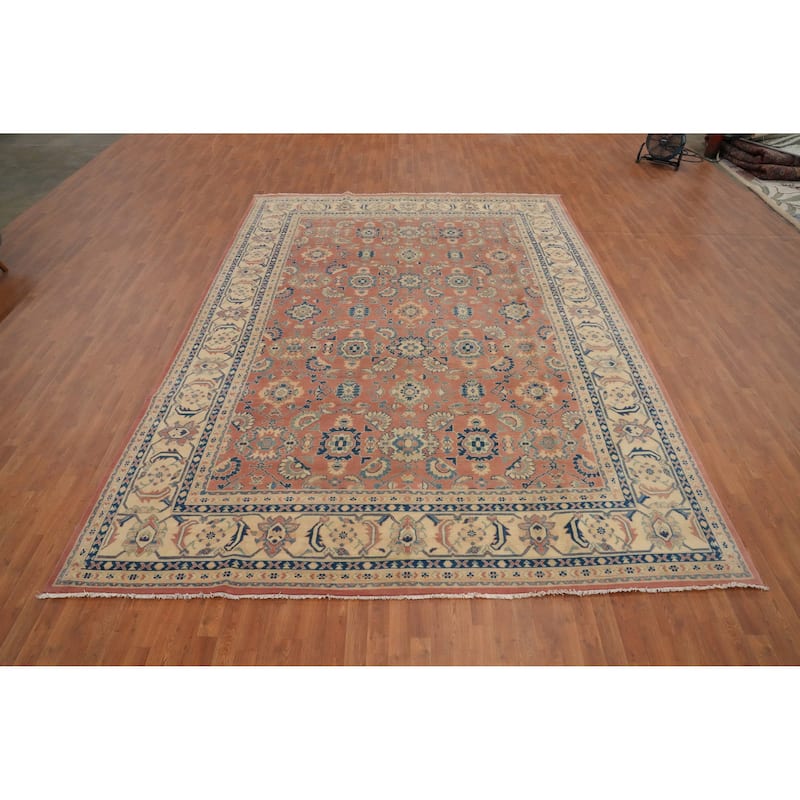 Hand Knotted Oriental 100% Wool Carpet Traditional Geometric Coral Kazak Area Rug - 13' 9'' X 9' 11''