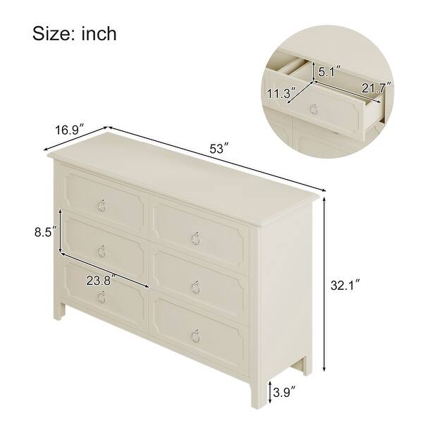 white dresser silver handles Esparanza Dresser (Pearl White) by Furniture of America