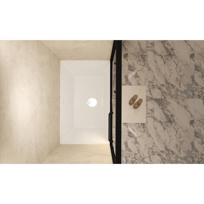 GDFStudio - Alden Adjustable Frameless Double Sliding Shower Door for Modern Bathroom Spaces