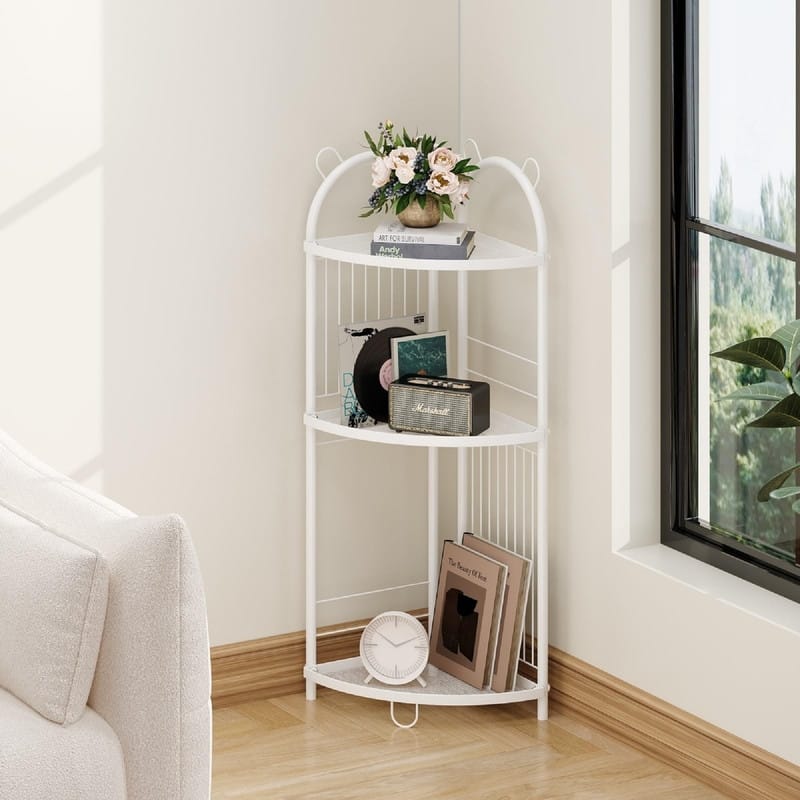 Storage Corner Shelf Unit - 9.84"D x 9.84"W x 32.08"H
