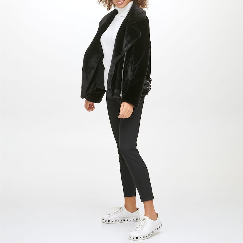 DKNY Textured Moto Jacket
