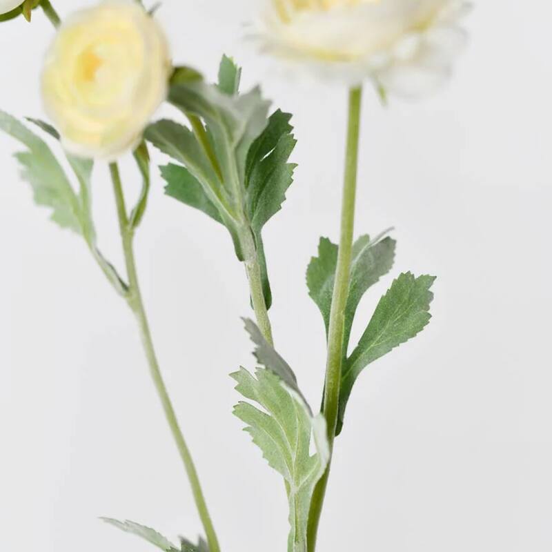 Silk Decorative Artificial Ranunculus Flower(Pack of 1 Branch)