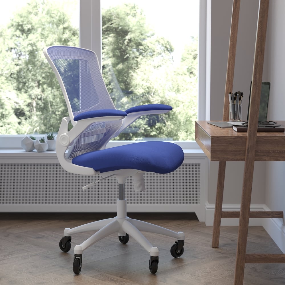 Ergonomic Swivel Task Chair with Roller Wheels & Flip Up Arms
