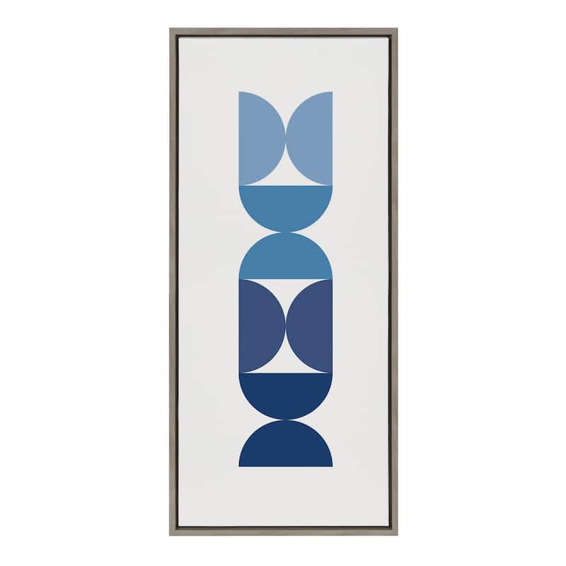 Kate and Laurel Circles Curves Blues Canvas by Creative Bunch Studio