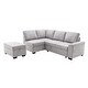 preview thumbnail 8 of 7, 86" Sleeper Sectional Sofa, L-shape Corner Couch Sofa-bed with Storage Ottoman Hidden Arm Storage for Family Living Room