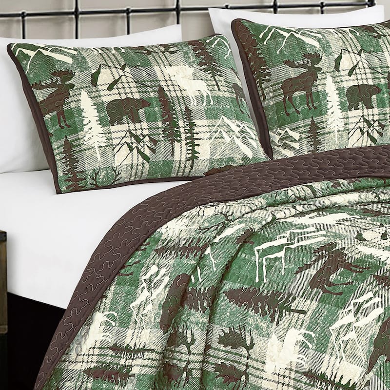 3 Pcs Rustic Polyester Quilt Bedspread Set