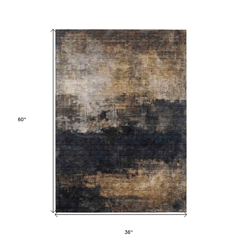 HomeRoots Abstract Transitional Rectangle Outdoor Rug