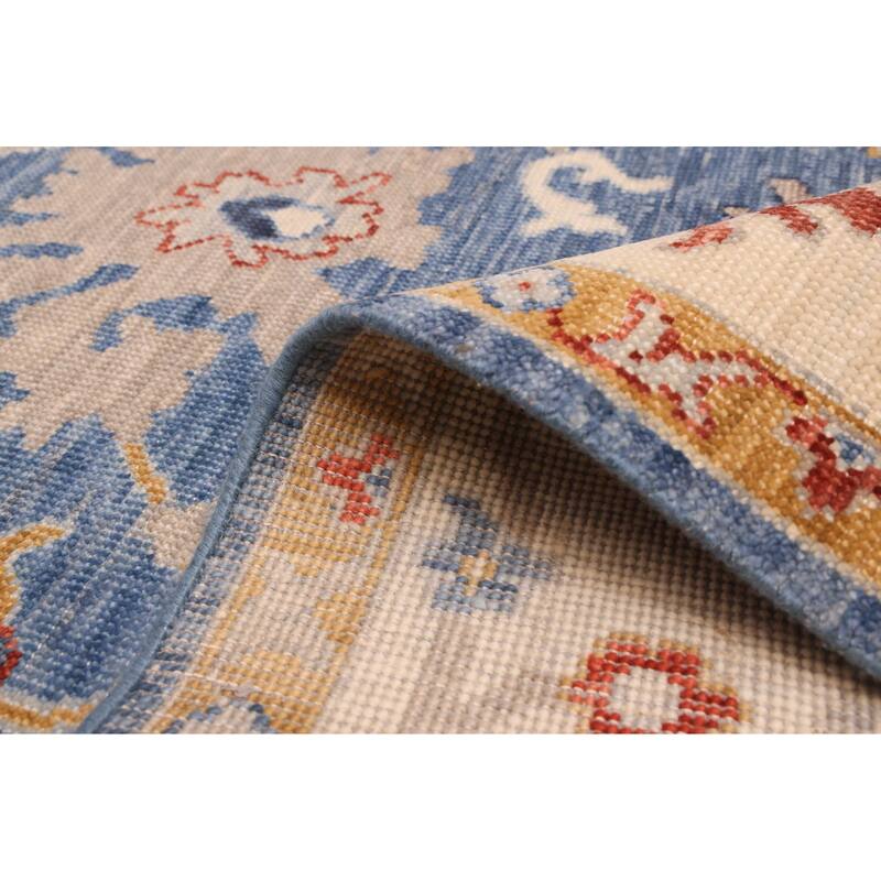 ECARPETGALLERY Hand-knotted Modern Oushak Dark Blue Wool Rug - 8'11 x 12'3