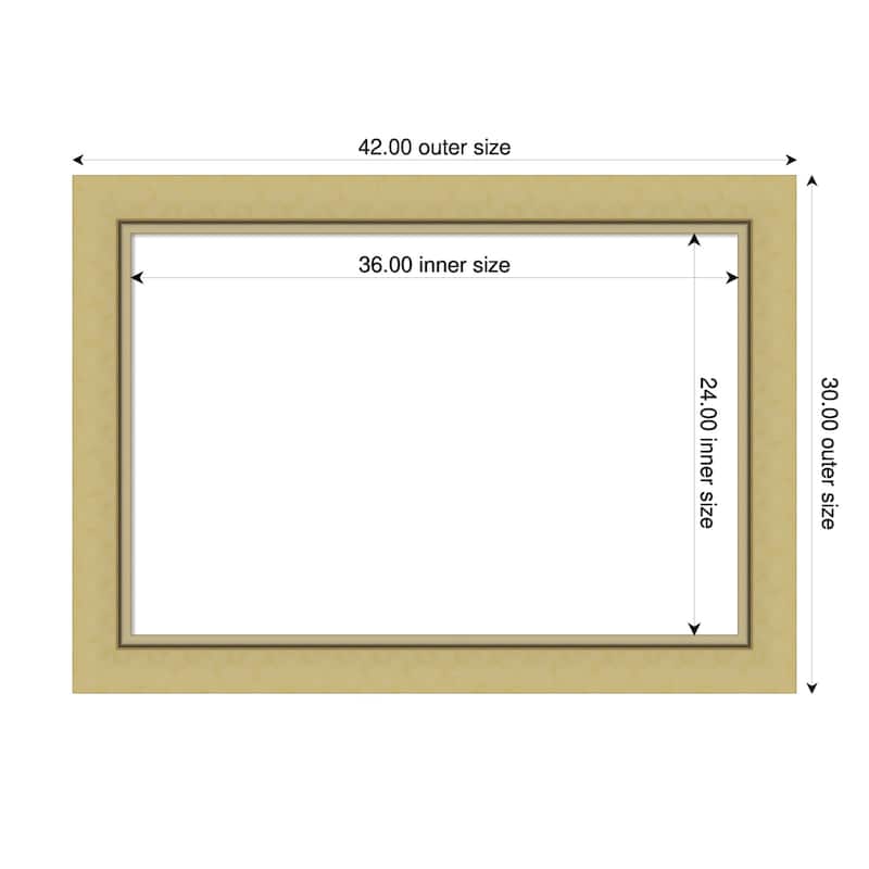 Amanti Art Landon Gold Framed Dry Erase Magnetic Board - 42 x 30 in