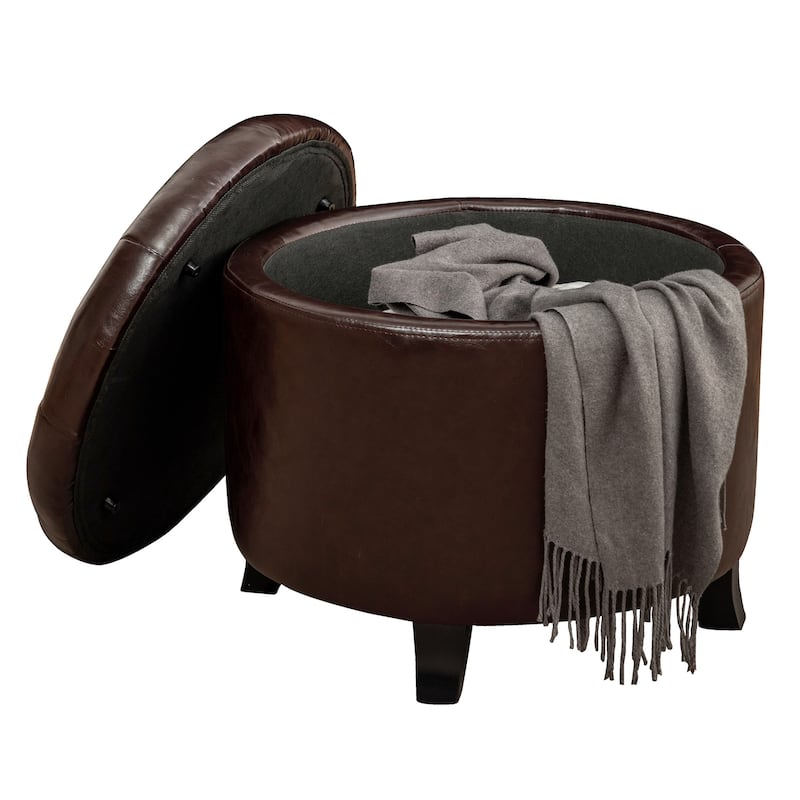 Storage Ottoman - Hidden Storage Box with Upholstered Cushion Seat, Stylish and Functional Living Room Decor