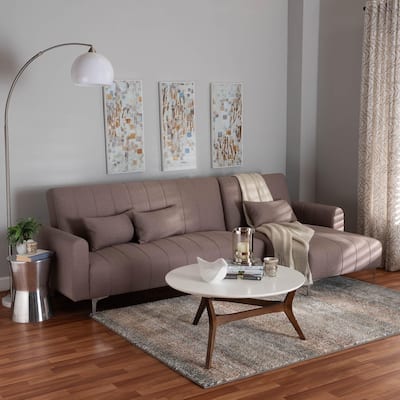 Lanoma Contemporary Clay Fabric Upholstered Convertible Sofa Bed