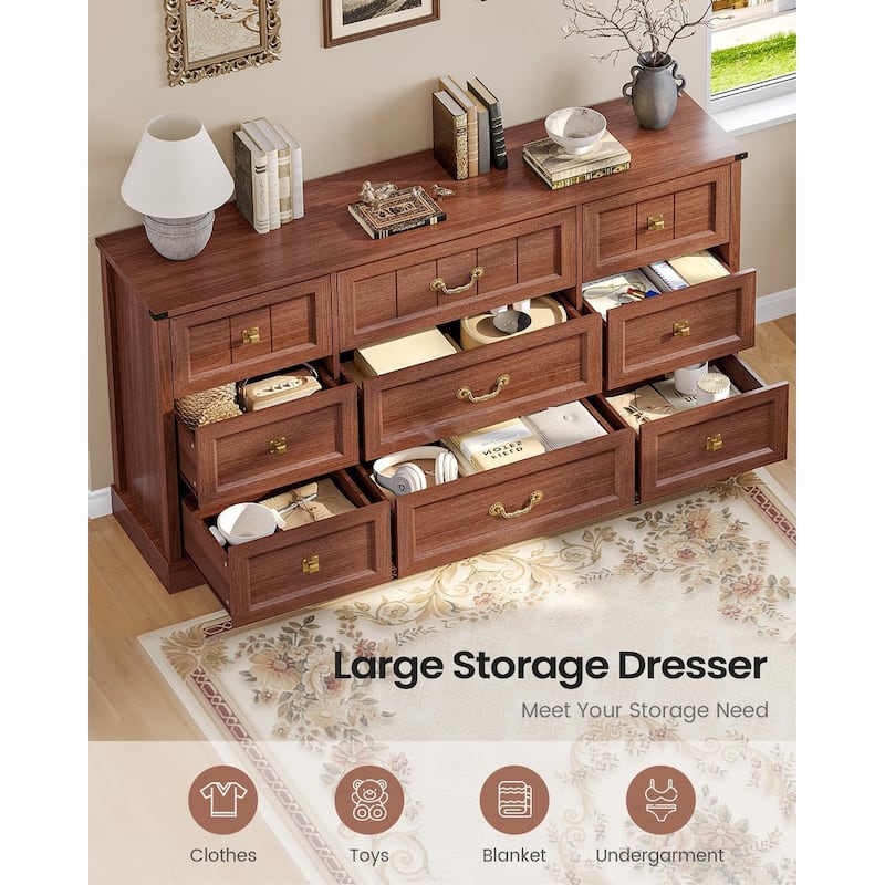 Farmhouse Drawers Dresser for Bedroom Wood Rustic Chest of Drawers