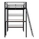 preview thumbnail 8 of 27, Twin Size Loft Metal Bed with 3 Layers of Shelves and Desk, Black