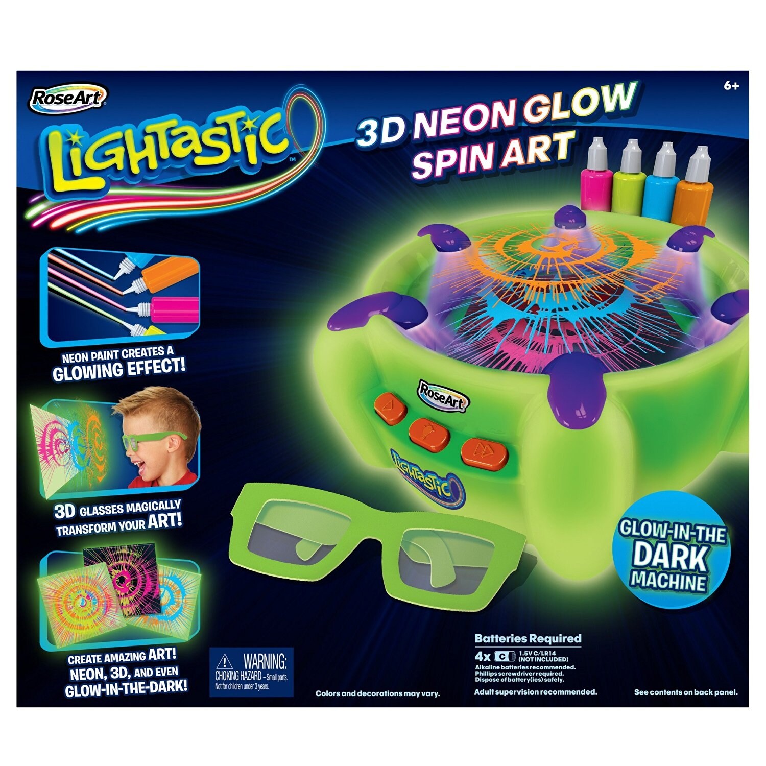 Shop Roseart Lightastic 3d Neon Glow Spin Art Overstock 13659678