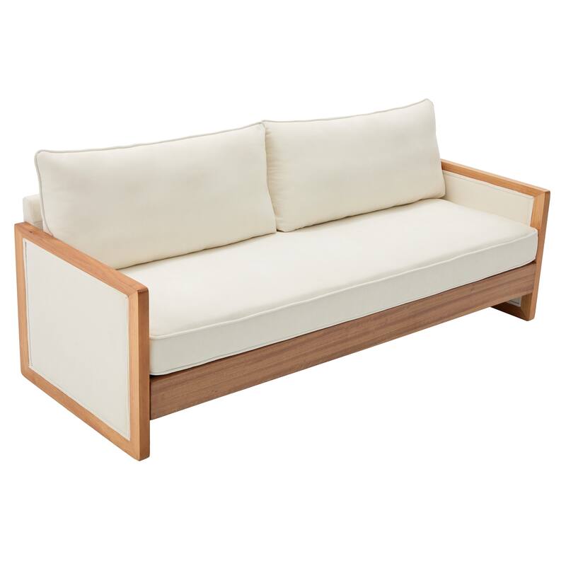 Christopher Knight Home - Soft Upholstered 77.8" Chenille 3-Seater Sofa - Beige