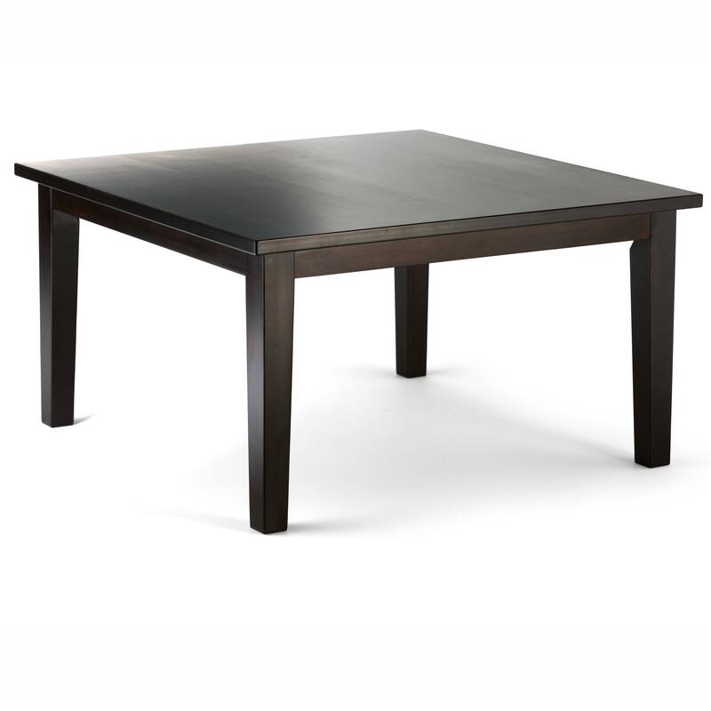 HomeRoots 54" Brown Solid Wood Frame Base Square Dining Table - 54.00 in. x 29.50 in. x 54.00 in.