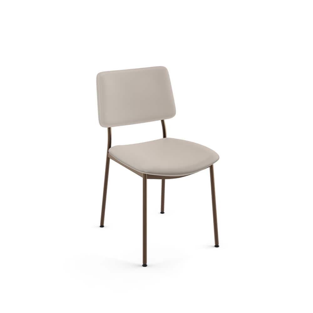 Amisco Sullivan Upholstered Dining Chair with Open Back and Metal Legs