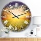 preview thumbnail 9 of 8, Designart 'Beauty Sunset over Sunflowers Field' Oversized Floral Wall CLock 23 in. wide x 23 in. high