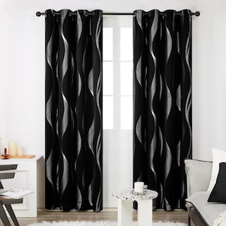 Deconovo Silver Wave 52 Width Curtain Panel Pair (2 Panel)